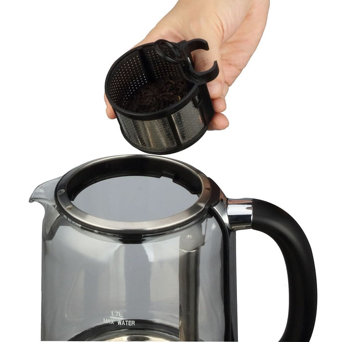 Fierbator apa MYRIA MY4719, 1.7L, 2200W, cu infuzor pentru ceai, argintiu-negru WALTI