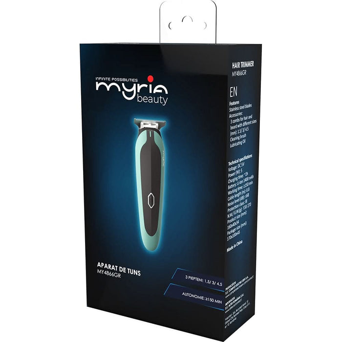 Aparat de tuns barba MYRIA MY4866GR, 120 min autonomie, verde WALTI