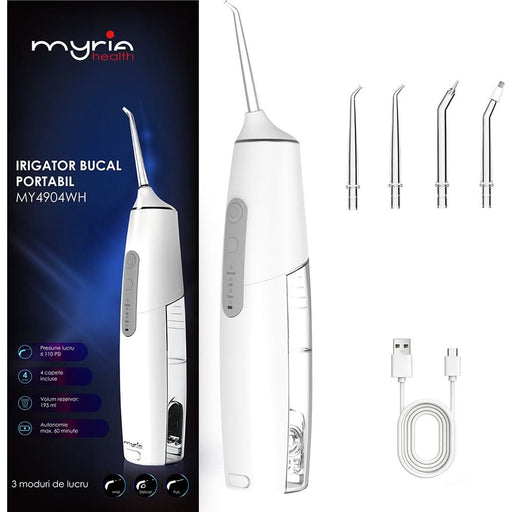 Irigator bucal MYRIA MY4904WH, 4 capete, 195ml, alb - WALTI WALTI