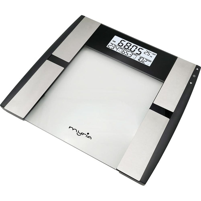 Cantar corporal MYRIA MY4907, 180Kg, electronic, sticla securizata, negru WALTI