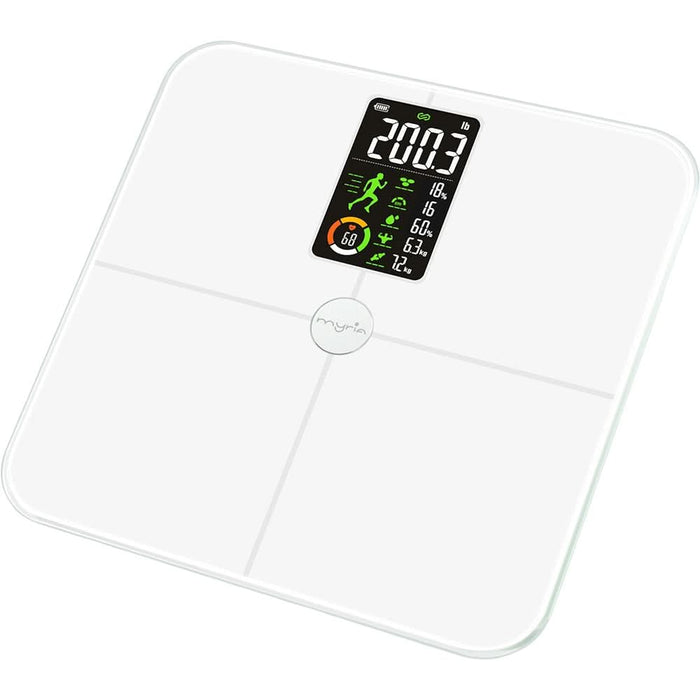 Cantar corporal MYRIA MY4920S, 180Kg, electronic, sticla securizata, alb - WALTI WALTI