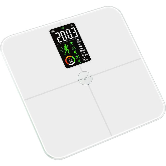 Cantar corporal MYRIA MY4920S, 180Kg, electronic, sticla securizata, alb - WALTI WALTI