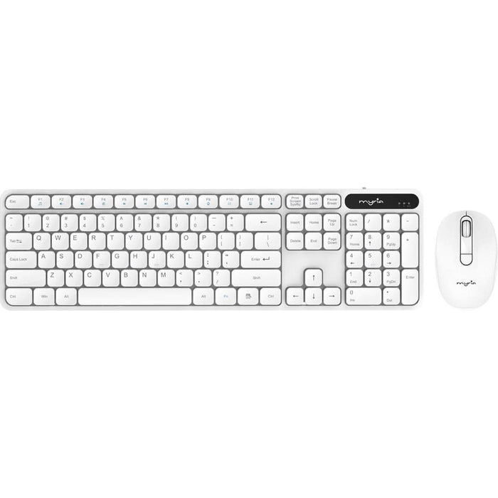 Kit tastatura si mouse Wireless MYRIA MY8550WH, USB, Layout INT, alb WALTI