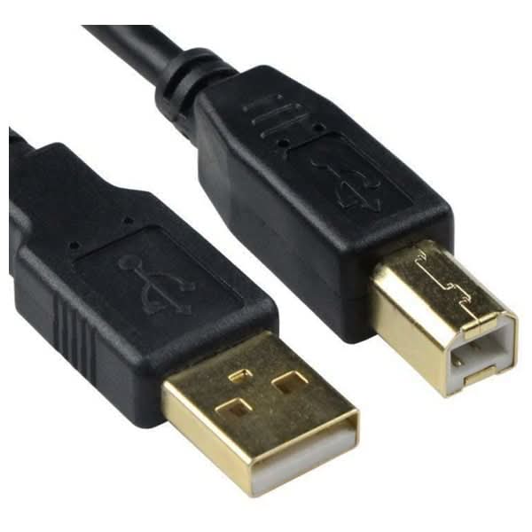 Cablu USB A - USB B MYRIA MY8738, 1.8m, placat cu aur, negru WALTI