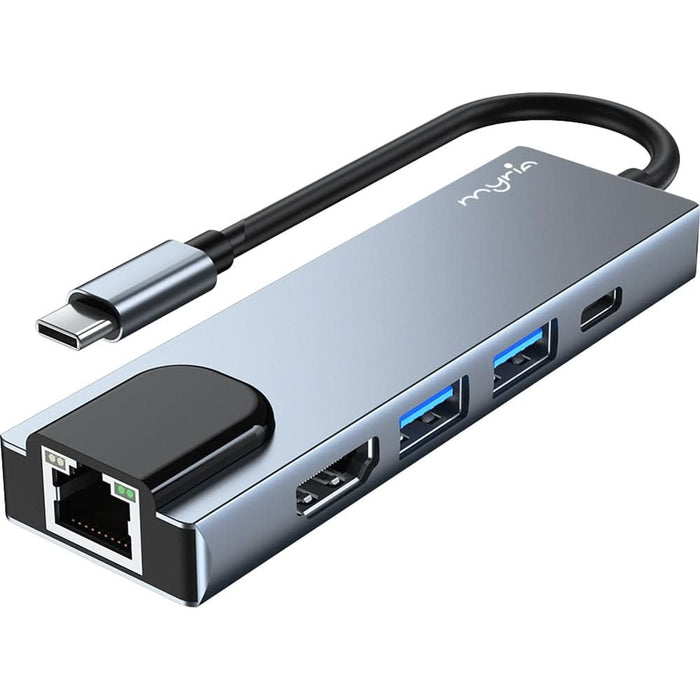 Hub USB Type-C MYRIA MY8756, USB 3.0, HDMI, Ethernet, Space Grey WALTI