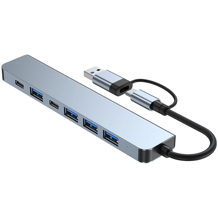 Hub USB Type-C 7 in 1 MYRIA MY8757, USB 3.0 x1, USB 2.0 x 4, USB-C PD5W, Space Grey WALTI