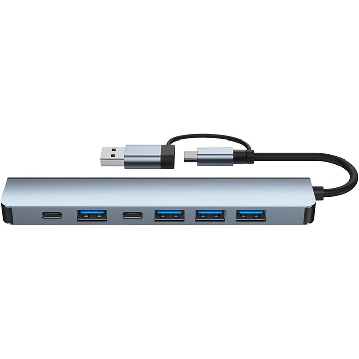 Hub USB Type-C 7 in 1 MYRIA MY8757, USB 3.0 x1, USB 2.0 x 4, USB-C PD5W, Space Grey WALTI