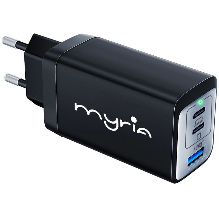 Incarcator retea MYRIA MY9097, 1x USB-A, 2x USB-C, Power Delivery (PD) 65W, negru WALTI