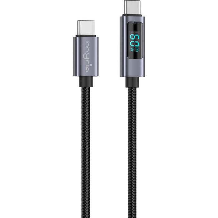 Cablu date MYRIA MY9106BK, USB-C - USB-C, 1m, negru WALTI
