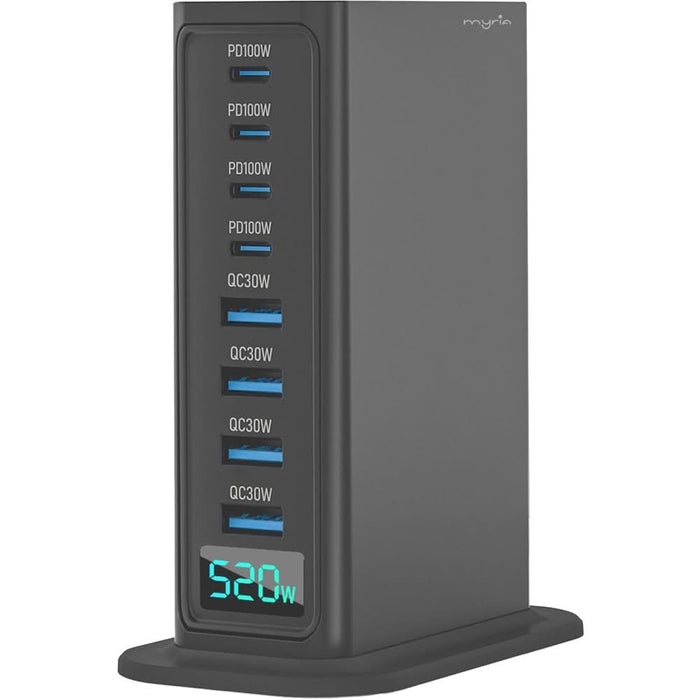 Statie de incarcare multiport MYRIA MY9113GY, 4x USB-C, 4x USB-A, Power Delivery 520W, gri WALTI