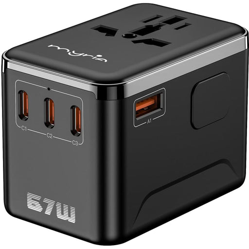 Incarcator retea MYRIA MY9115BK, 3x USB-C, 1x USB-A, Power Delivery 67W, negru - WALTI WALTI