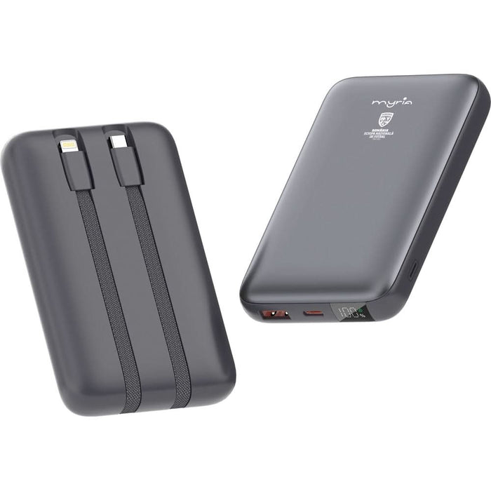 Baterie externa MYRIA MY9209FRF, 10000 mAh, 1x USB-C, 1x USB-A, gri WALTI