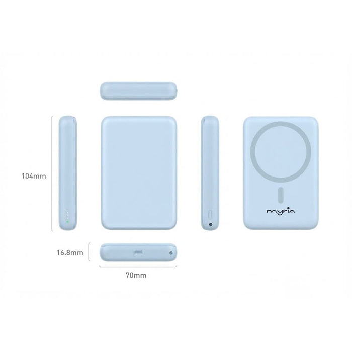 Baterie externa MYRIA MY9211BL, 10000 mAh, USB, magnetic, albastru - WALTI WALTI