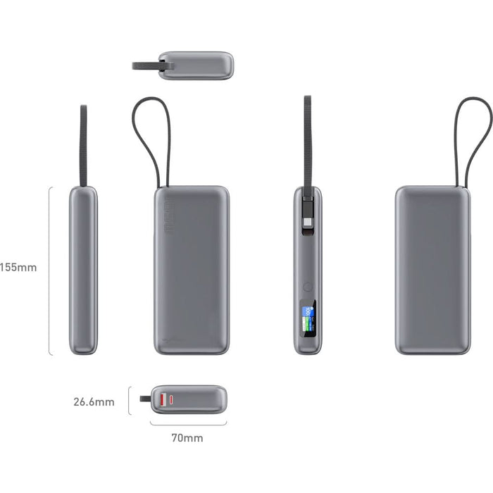 Baterie externa MYRIA MY9218SV, 20000 mAh, 1x USB-C, 1x USB-A, argintiu - WALTI WALTI