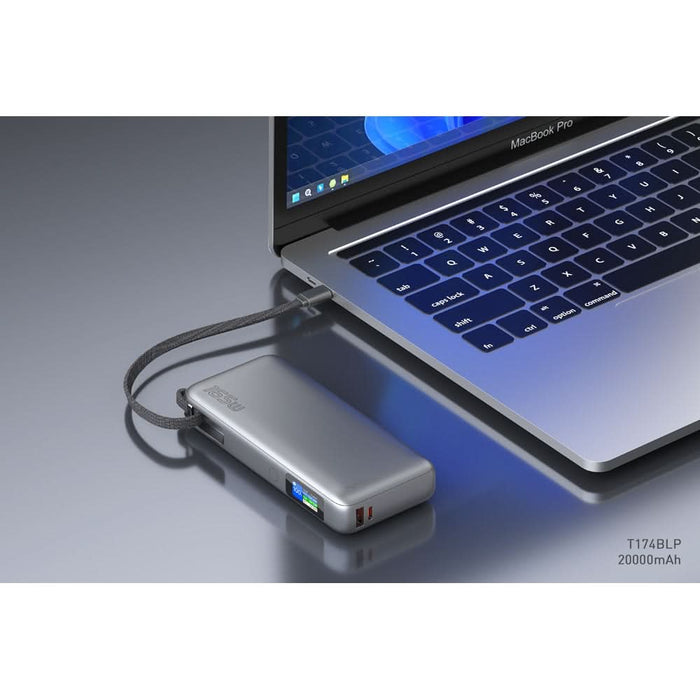 Baterie externa MYRIA MY9218SV, 20000 mAh, 1x USB-C, 1x USB-A, argintiu - WALTI WALTI