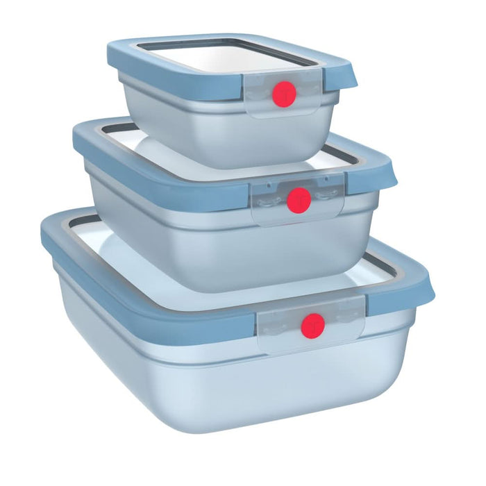 Set caserole TEFAL Oneclick N1230210, 3 piese, 0.5-2.3l, plastic, albastru WALTI