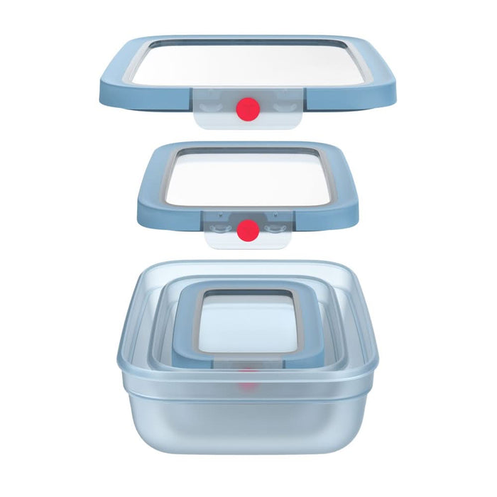 Set caserole TEFAL Oneclick N1230210, 3 piese, 0.5-2.3l, plastic, albastru WALTI
