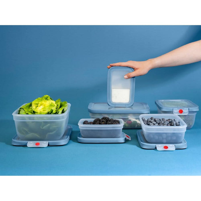 Set caserole TEFAL Oneclick N1230210, 3 piese, 0.5-2.3l, plastic, albastru WALTI