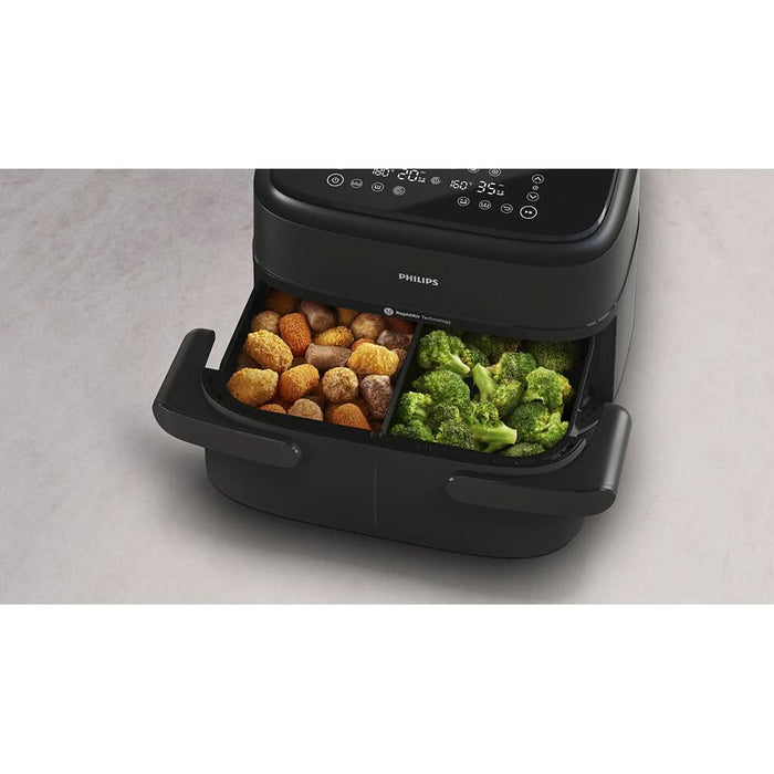 Friteuza cu aer cald dubla PHILIPS Seria 1000 NA150/00, 7.1l, 2450W, negru WALTI
