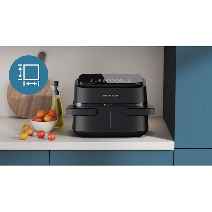Friteuza cu aer cald dubla PHILIPS Seria 1000 NA150/00, 7.1l, 2450W, negru WALTI