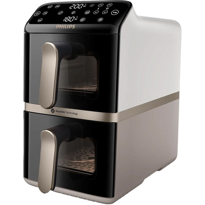 Friteuza cu aer cald dubla PHILIPS Seria 4000 NA462/80, 10l, 2750W, alb-bej WALTI
