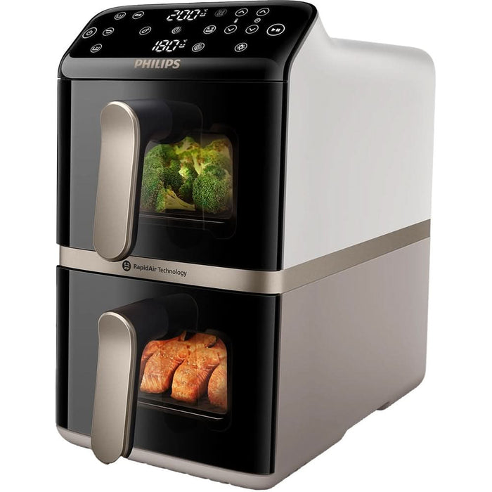 Friteuza cu aer cald dubla PHILIPS Seria 4000 NA462/80, 10l, 2750W, alb-bej WALTI