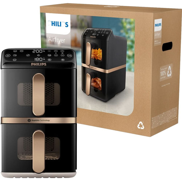 Friteuza cu aer cald dubla PHILIPS Seria 4000 NA462/80, 10l, 2750W, alb-bej WALTI