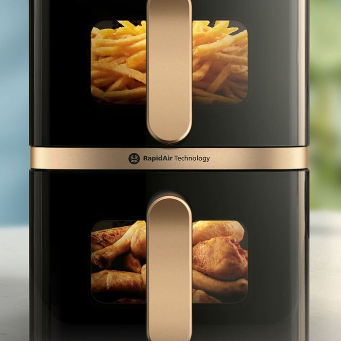 Friteuza cu aer cald dubla PHILIPS Seria 4000 NA462/80, 10l, 2750W, alb-bej WALTI