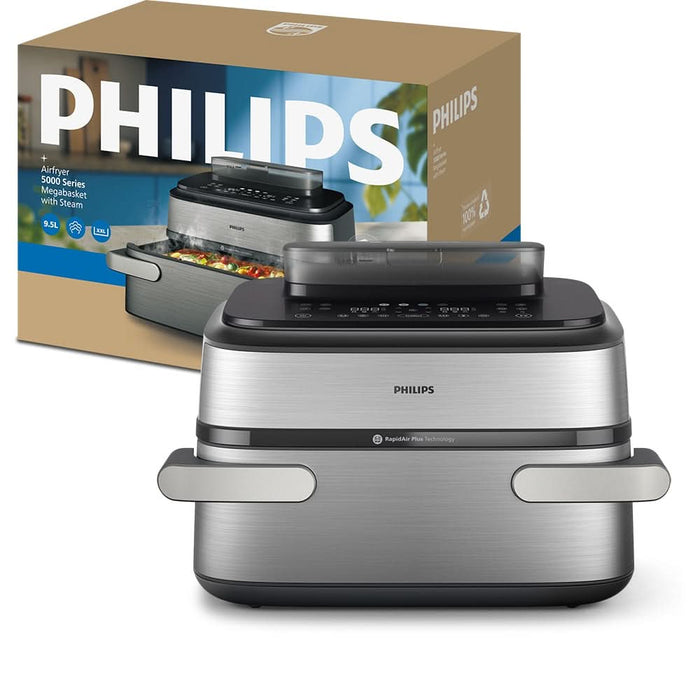Friteuza cu aer cald dubla PHILIPS Seria 5000 NA565/02, 9.5l, 2750W, argintiu WALTI