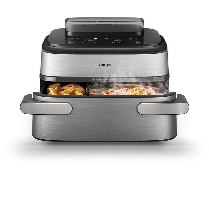 Friteuza cu aer cald dubla PHILIPS Seria 5000 NA565/02, 9.5l, 2750W, argintiu WALTI