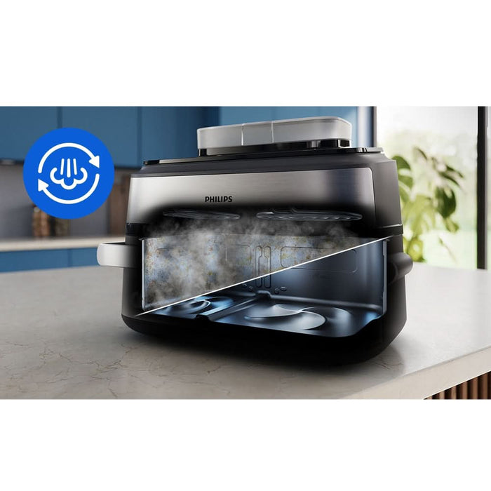 Friteuza cu aer cald dubla PHILIPS Seria 5000 NA565/02, 9.5l, 2750W, argintiu WALTI