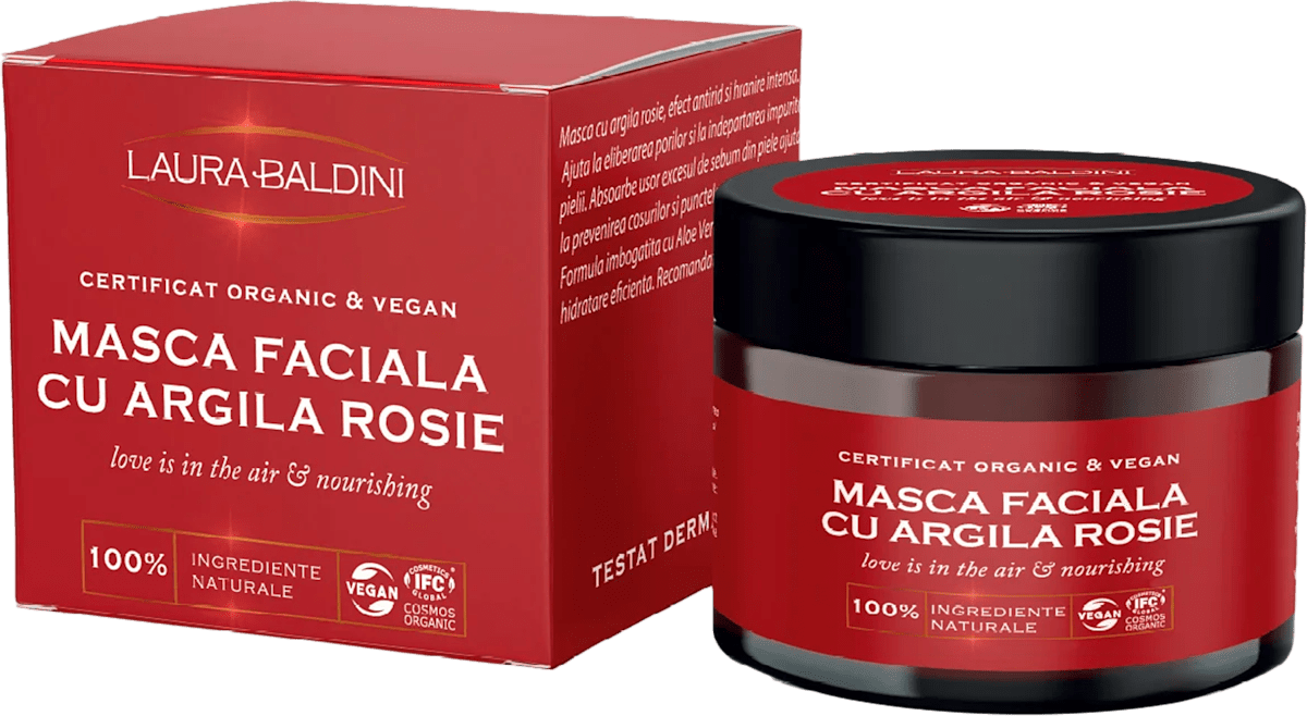 natural beauty by Laura Baldini Masca Facială cu Argilă Roșie - Love is in the Air, 50 ml WALTI