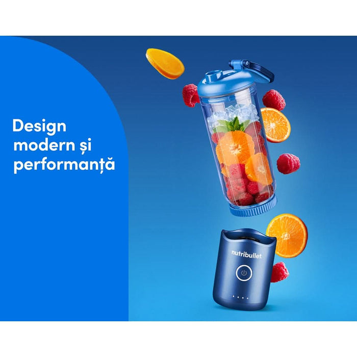Blender portabil NUTRIBULLET Flex NBP013BL, 0.59l, 1 treapta viteza, USB-C, albastru - WALTI WALTI