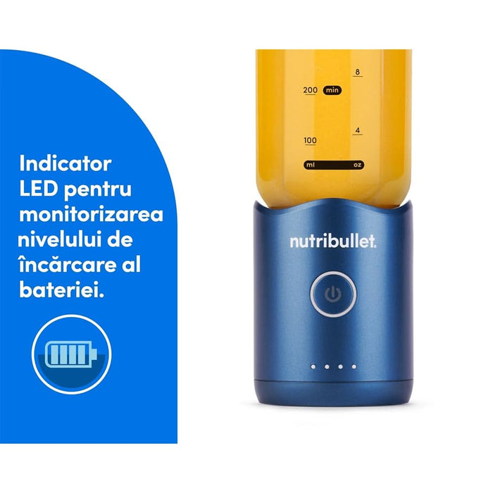 Blender portabil NUTRIBULLET Flex NBP013BL, 0.59l, 1 treapta viteza, USB-C, albastru - WALTI WALTI