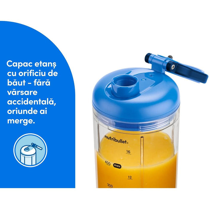 Blender portabil NUTRIBULLET Flex NBP013BL, 0.59l, 1 treapta viteza, USB-C, albastru - WALTI WALTI