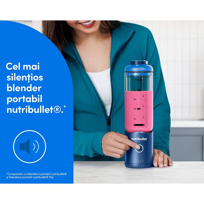 Blender portabil NUTRIBULLET Flex NBP013BL, 0.59l, 1 treapta viteza, USB-C, albastru - WALTI WALTI