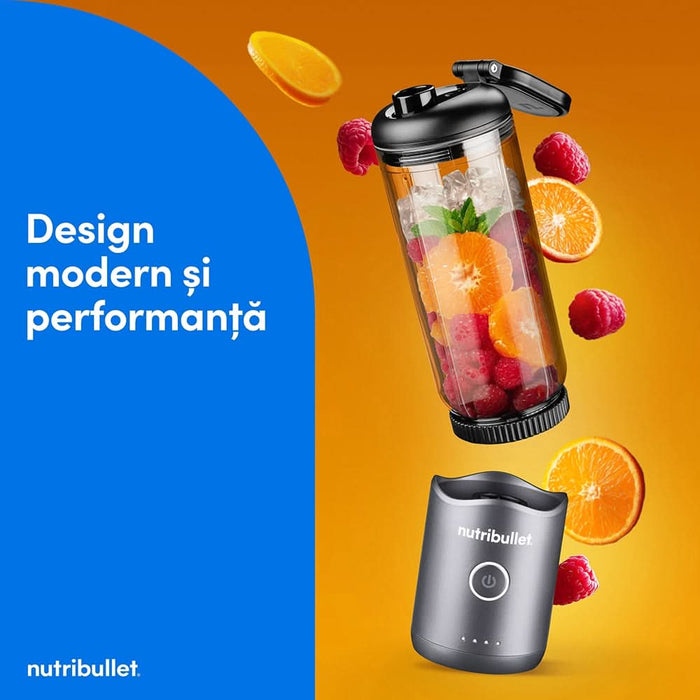 Blender portabil NUTRIBULLET Flex NBP013GM, 0.59l, 1 treapta viteza, USB-C, gri - WALTI WALTI
