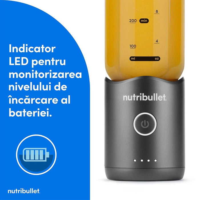 Blender portabil NUTRIBULLET Flex NBP013GM, 0.59l, 1 treapta viteza, USB-C, gri - WALTI WALTI