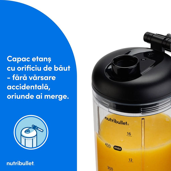 Blender portabil NUTRIBULLET Flex NBP013GM, 0.59l, 1 treapta viteza, USB-C, gri - WALTI WALTI