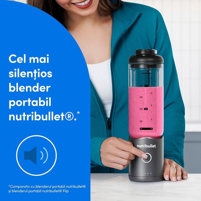 Blender portabil NUTRIBULLET Flex NBP013GM, 0.59l, 1 treapta viteza, USB-C, gri - WALTI WALTI