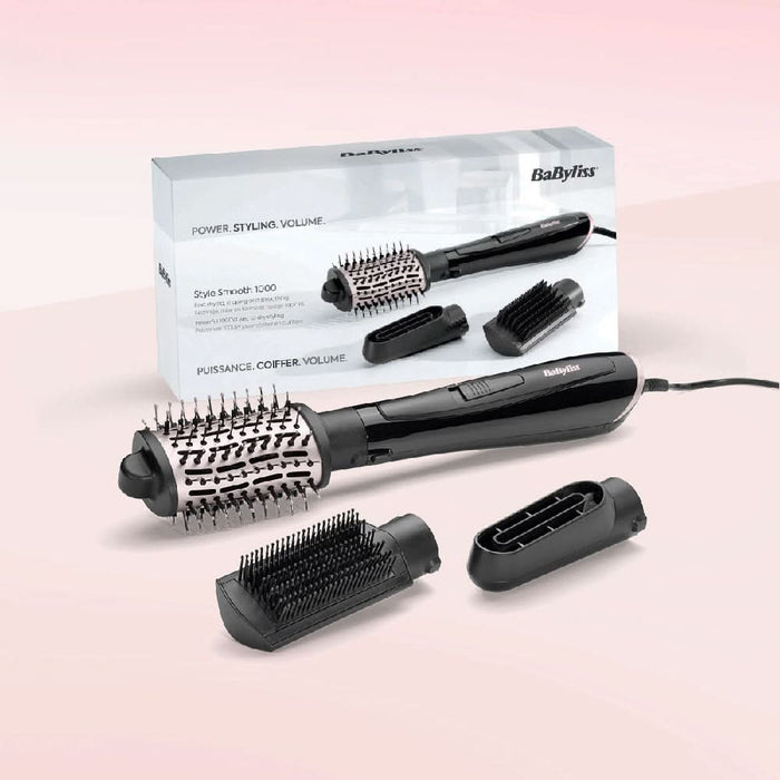 Perie cu aer cald BABYLISS AS128E Style Smooth, 1000W, 2 viteze, 2 trepte de temperatura, Invelis Ceramic, negru WALTI