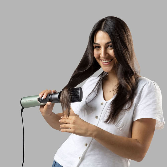Perie rotativa REMINGTON Botanicals AS5860, 800W, 2 viteze, 2 trepte temperatura, Invelis Ceramic, verde fosforescent WALTI