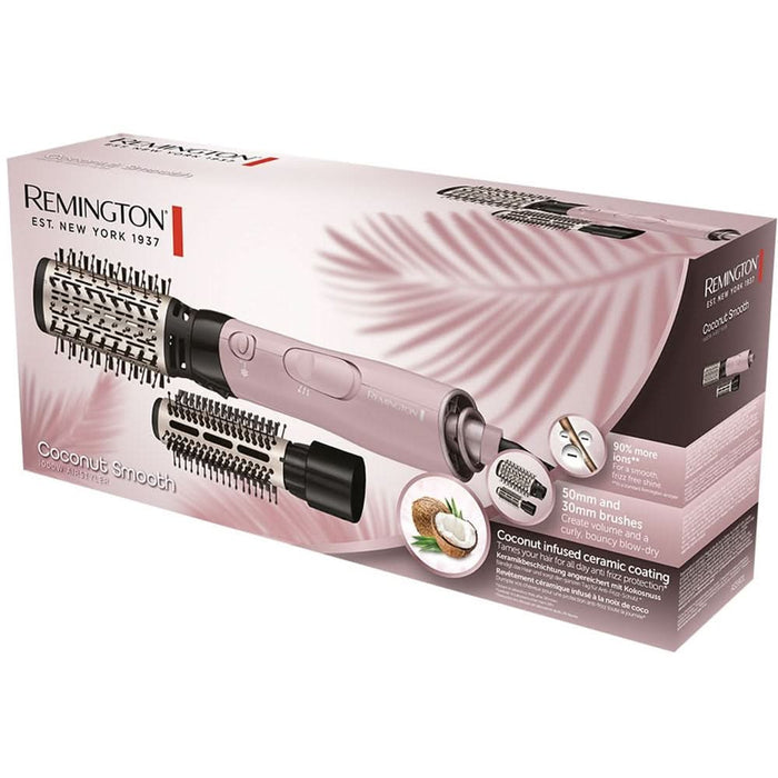 Perie cu aer cald REMINGTON Coconut Smooth AS5901, 1000W, 2 viteze, 2 trepte temperatura, Invelis Ceramic, roz WALTI