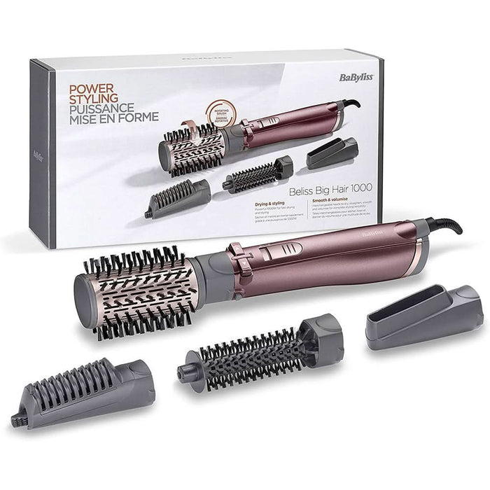 Perie rotativa BABYLISS Beliss Big Hair AS960E, 1000W, 2 viteze, 2 trepte temperatura, roz WALTI