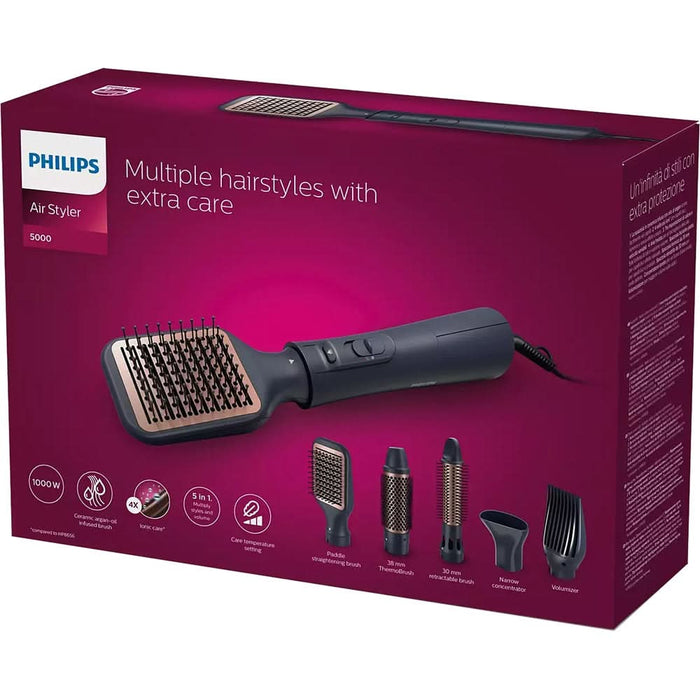 Perie cu aer PHILIPS Series 5000 BHA530/00, 1000W, 3 trepte de temperatura, invelis Ceramic, negru WALTI