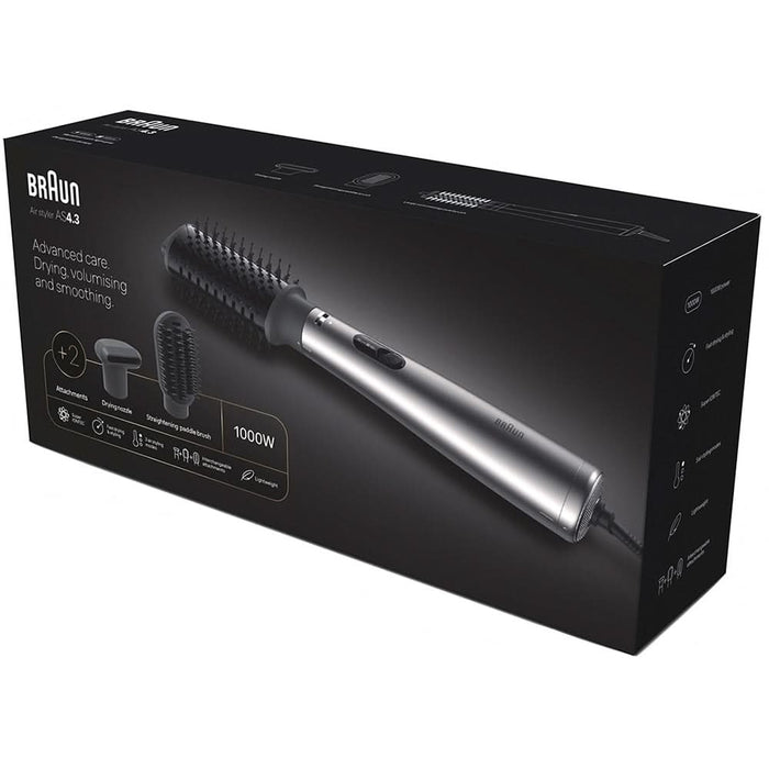 Perie cu aer cald BRAUN BRAS430E , 1000W, 3 trepte temperatura, argintiu WALTI