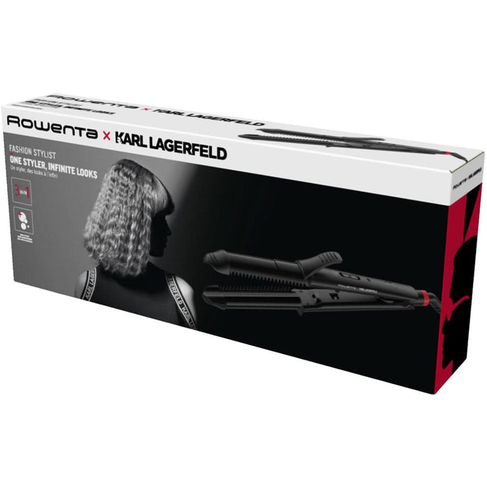 Aparat de coafat multifunctional 3 in 1 ROWENTA x KARL LAGERFELD CF451LF0, 200 grade, invelis ceramic, negru WALTI