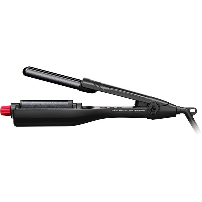 Ondulator ROWENTA CF471LF0 x Karl Lagerfeld Waves Addict CF471LF0, 210 grade, invelis ceramic, negru - WALTI WALTI