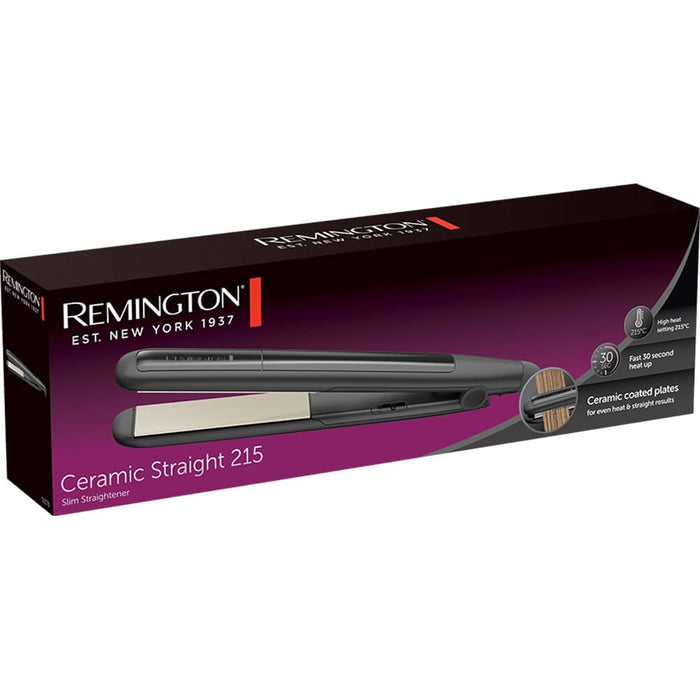Placa de indreptat parul REMINGTON Straight S1370, 215 grade, LED, invelis ceramic, negru WALTI