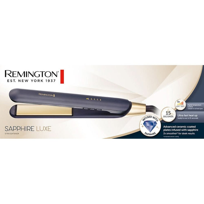 Placa de indreptat parul REMINGTON Sapphire Luxe S5805, 230 grade, invelis ceramic, albastru WALTI